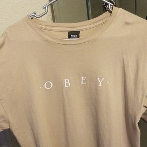 One Obey army tan t shirt